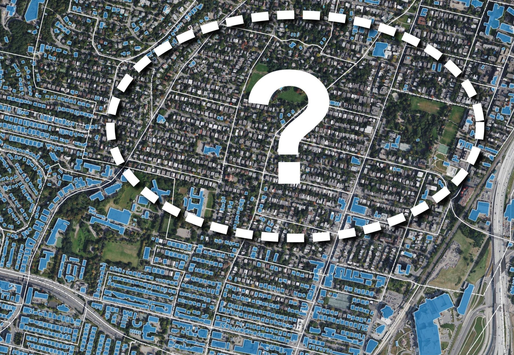 Building footprints missing on satellite imagery (Microsoft Bing)